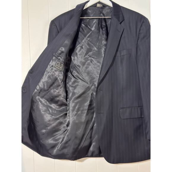 Jos. A. Bank · 43R · Pinstripe Wool Blazer · Two-Button · Blue/Black - Picture 5 of 9